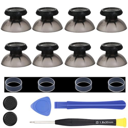 8 Pack Clear Black Replacement Thumbsticks for DualSense PS5 Controller, Custom Analog Thumb Stick Joystick Grip Replacement for PlayStation 5 Controller - size: Clear Black