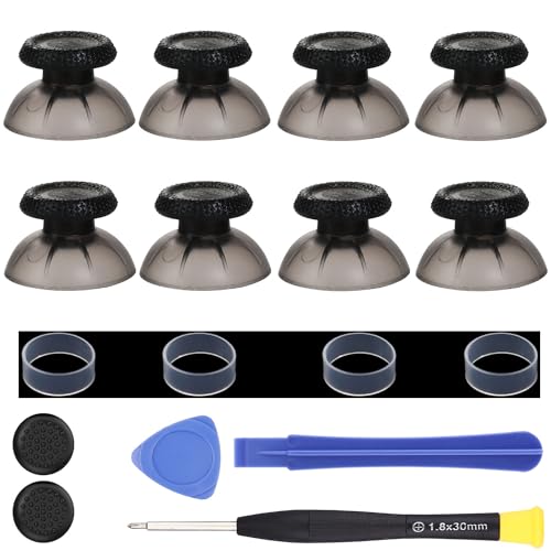 8 Pack Clear Black Replacement Thumbsticks for DualSense PS5 Controller, Custom Analog Thumb Stick Joystick Grip Replacement for PlayStation 5 Controller - size: Clear Black
