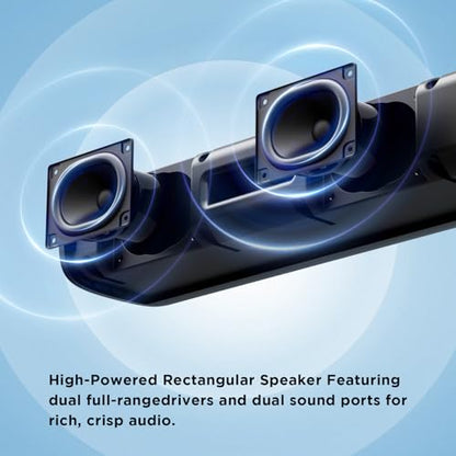 MZEIBO Sound Bar,50W for Smart TV Bluetooth 5.3 Speaker 17 Inch TV Speaker with ARC/Optical/AUX Connections - color: Black