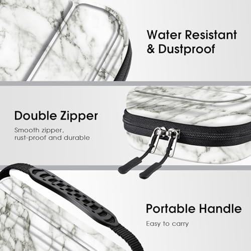 FINTIE Carrying Case for Nintendo Switch 2 (2025), Shockproof Hard Shell Switch 2 Case, Protective Cover Travel Bag with 19 Game Card & 2 Micro SD Card Slots & Inner Pocket (marble) - color: marble