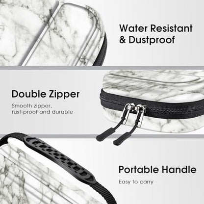 FINTIE Carrying Case for Nintendo Switch 2 (2025), Shockproof Hard Shell Switch 2 Case, Protective Cover Travel Bag with 19 Game Card & 2 Micro SD Card Slots & Inner Pocket (marble) - color: marble