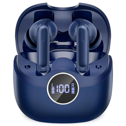xinwld Adaptive Hybrid Active Noise Canceling 2026 Wireless Earbuds, 6 Mics ENC Clear Call Ear Buds, Hi-Res Audio Deep Bass Bluetooth 5.4 Headphones, 40H Playtime, Wireless Charging, LED, USB-C, Blue - color: Deep Blue