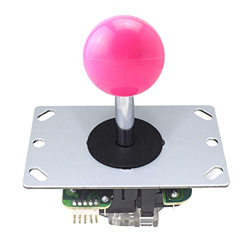 Pink Ball Top Handle 5 Pin Micro Switches 4 & 8 Way Adjustable Arcade Joystick Replacement Cable Parts for Mame Jamma Arcade USB Encoder PC Game Cabinet DIY Joystick and Button Kit…