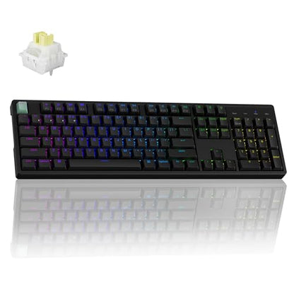 Keychron K10 HE Wireless Hall Effect Keyboard, Full-Size, Rapid Trigger, Adjustable Actuation, 2.4GHz/Bluetooth/Wired, RGB Backlit, Lime Silent Banana Magnetic Switch, for Mac/Windows/Linux - color: Silent Banana Switch