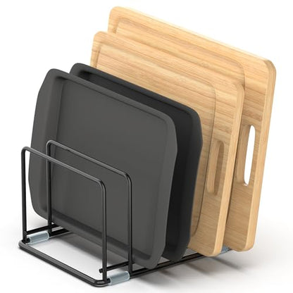Cutting Board Organizer, Kitchen Cabinet Organizer | , Divided Rack with 5 Slots for Baking Trays, Cutting Boards - Cookie sheet Organizer, Baking Sheets Holder (medium) - style: 1PC(Medium)