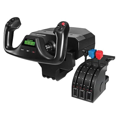 Logitech G PRO Flight Yoke System, Professional Simulation Yoke and Throttle Quadrant, 3 Modes, 75 Programmable Controls, Configurable Throttle Knobs, Steel Shaft, USB, PC - Black