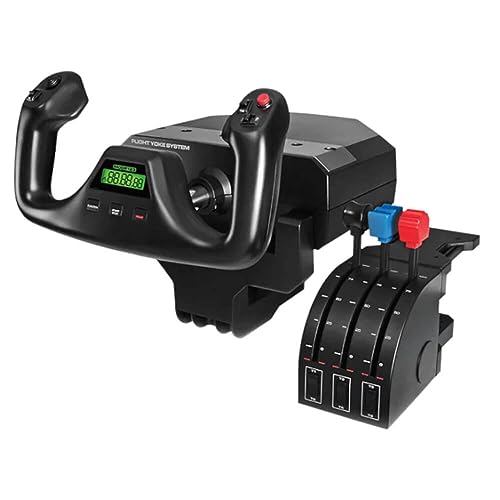 Logitech G PRO Flight Yoke System, Professional Simulation Yoke and Throttle Quadrant, 3 Modes, 75 Programmable Controls, Configurable Throttle Knobs, Steel Shaft, USB, PC - Black