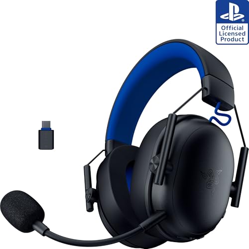 Razer BlackShark V3 X HyperSpeed Wireless Gaming Headset for PS5: 50mm Drivers - Cardioid Mic - 2.4 GHz, Bluetooth - Works with PC, Mac, Nintendo Switch, Smartphone - Long Battery Life - Black - color: Black, style: PS5