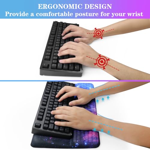 Computer Keyboard Stand with Wrist Rest, Ergonomic Tilted Keyboard Holder - Keyboard Riser with Wrist Pad - Keyboard Tray Support for Office Home - Black Starry Night - color: Keyboard Stand-black Starry Night