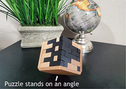 Brain Teaser Puzzles for Adults - Mind Brain Puzzles - Cube Wood Puzzle