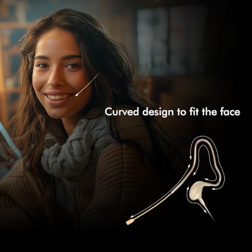 KIMAFUN Headset/Headworn Microphone Single Earset Ear-Hook Over Ear Hanging Condenser Mic Compatible with Audio Technica Wireless System Bodypack Transmitter, Performance, Theater, Lecture - Beige T4 - size: T4 for Audio Technica Wireless System
