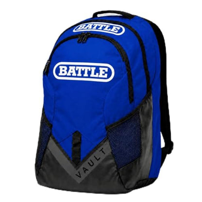 Battle Vault Backpack - Lightweight & Durable Bag With Large Front Pocket, Adjustable Shoulder Straps, Soft-Lined Top Sleeves - color: Royal/White