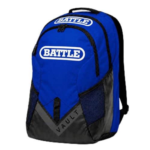 Battle Vault Backpack - Lightweight & Durable Bag With Large Front Pocket, Adjustable Shoulder Straps, Soft-Lined Top Sleeves - color: Royal/White