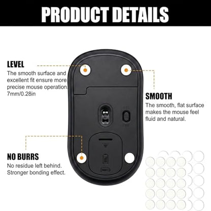 200 Pcs Dot Mouse Glide Sliders, Universal 6.5mm PTFE Mouse Feet Skate Stickers, Smooth Sliding Pads Compatible with All Mousepads, Wear-Resistant Smooth Glide Mice Glass Skates Pad (White) - size: Dia 6.5mm White