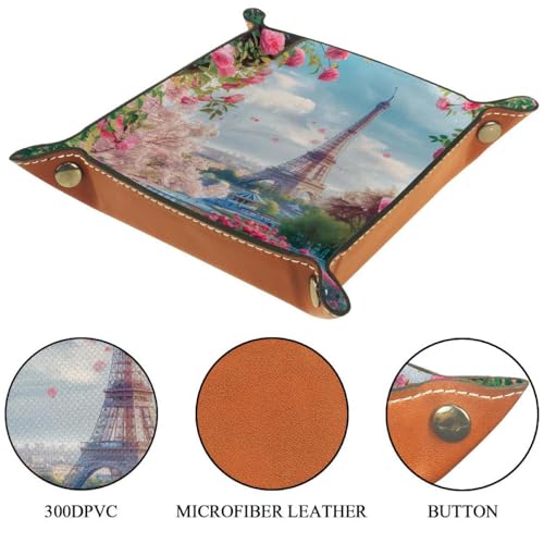 Pink Roses Eiffel Tower Dice Tray Dice Rolling Tray Folding Dice Holder for Dice Games, Like RPG, DND and Other Table Games - color: Multi 6