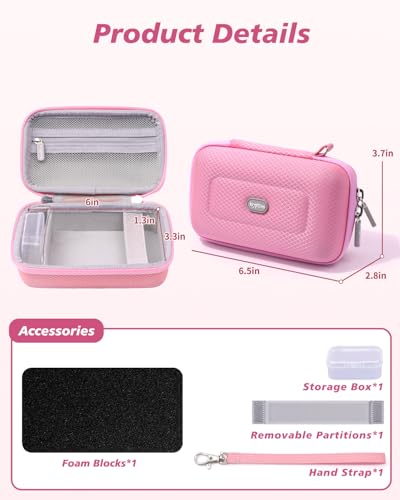 Krypthos Camera Case for Canon G7 X Mark III with SD Card Storage (Pink) | Compatible with Kodak Pixpro FZ45, Canon G7X Mark III，CAMKORY DC403, Travel Small Cameras, Protective, Durable, Easy to Carry - color: Pink