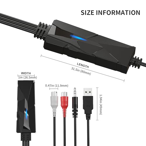 DigitalLife AuralynX USB Audio Capture Device | Convert Cassette Tapes to MP3, RCA & 3.5mm Input, Compatible with Windows,Mac & Linux,for Content Creator & Educator(2-Pack) - size: 2-Pack/AuralynA