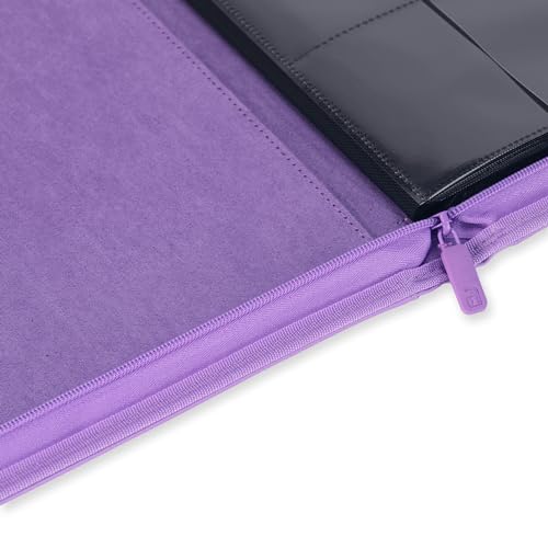 Vault X 12 Pocket Zip Trading Card Binder 480 Cards Exo-Tec (Purple) | Holds 480 standard-size TCG cards in 20 side-loading 12-pocket pages. Padded, water-resistant Exo-Tec cover. - color: Purple, size: 12 Pocket