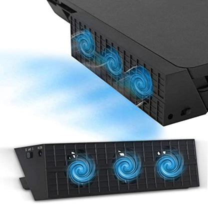 Linkhood Cooling Fan for PS4 Slim, External USB Cooler Game Console Cooling Fan with Extra USB3.0 Port for Sony PlayStation 4 Slim Console (for PS4 Slim Only)