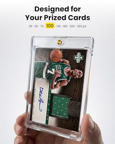 100PT Magnetic Card Holders for Trading Cards, 5 Pack Clear White | UV Protection Magnetic Card Cases for Thick Sports Cards, TCG Cards, Patch, Jersey, Relic, Memorabilia and Autograph Cards - size: 2.52 x 3.54 in 100PT Magnetic Card Holders