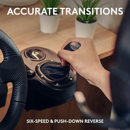 Logitech G923 Racing Wheel and Pedals, TRUEFORCE Force Feedback + Logitech G Driving Force Shifter - Real Leather, For PS5, PS4, PC, Mac - Black - style: Playstation|PC