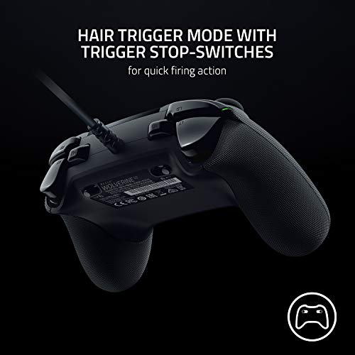 Razer Wolverine V2 Wired Gaming Controller for Xbox Series X|S, Xbox One, PC: Remappable Front-Facing Buttons - Mecha-Tactile Action Buttons and D-Pad - Trigger Stop-Switches - Black - color: Black, size: Controller Only, style: Wolverine V2