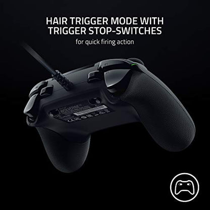 Razer Wolverine V2 Wired Gaming Controller for Xbox Series X|S, Xbox One, PC: Remappable Front-Facing Buttons - Mecha-Tactile Action Buttons and D-Pad - Trigger Stop-Switches - Black - color: Black, size: Controller Only, style: Wolverine V2