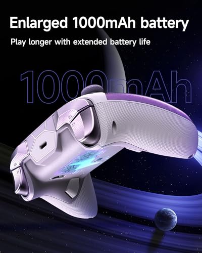 EasySMX D10 PC Controller - Elite Wireless Bluetooth Pro Controller with TMR Joystick, Dual-Mode Triggers & Full Mechanical Buttons, 1000Hz Polling Rate, RGB Lighting for PC/Switch/Android/iOS - color: Purple