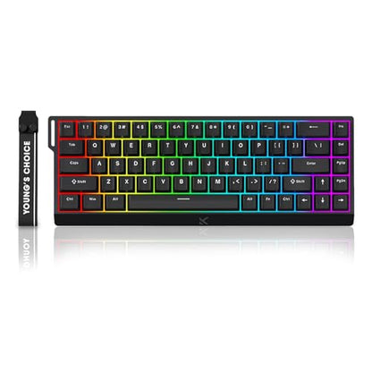 MCHOSE ACE 68 Magnetic Switch RGB Gaming Keyboard,60% Hall Effect Rapid Trigger Adjustable Actuation Hot Swappable Wired Mechanical Keyboard 8K Hz Polling Rate for PC/Mac Gamer (Black) - color: Black-Blue Ice Magnetic Switch
