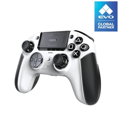 Nacon Revolution 5 Pro Officially Licensed PlayStation Wireless Controller | For PS5 / PS4 / PC - Hall Effect Joysticks and Triggers, Trigger Stops, Mappable Buttons, 8-way and 4-Way D-pad - White - color: White