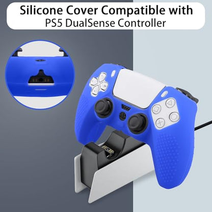 Baval Silicone Cover for Playstation 5 PS5 DualSense Wireless Controller | Scratch-resistant, Easy install, Silicone Construction, Portable Carrying Silicone Cover, Blue Silicone Cover - color: Blue Silicone Cover