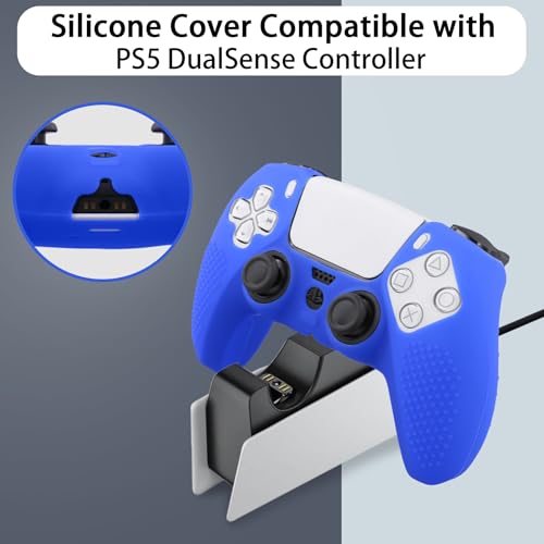 Baval Silicone Cover for Playstation 5 PS5 DualSense Wireless Controller | Scratch-resistant, Easy install, Silicone Construction, Portable Carrying Silicone Cover, Blue Silicone Cover - color: Blue Silicone Cover