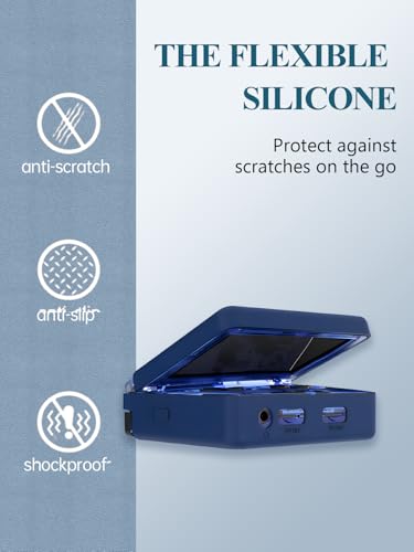 Silicone Case for Anbernic RG35XXSP Retro Handheld Game Console 3.5 inch,Full Body Soft Silicone Handheld Game Console Drop-Proof Protector Case with Shockproof,Non-Slip,Anti-Collision,Blue. - color: Blue