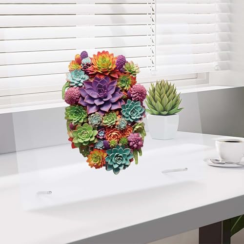 Delobil Puzzles for Adults with Puzzle Saver - Succulent Wooden Puzzle Gifts Unique Adult Jigsaw Puzzles Brain Teaser Family Game 200 Pieces 12.6" X 7.8" - color: Succulent Waterfall, size: 200Pcs