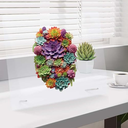 Delobil Puzzles for Adults with Puzzle Saver - Succulent Wooden Puzzle Gifts Unique Adult Jigsaw Puzzles Brain Teaser Family Game 200 Pieces 12.6" X 7.8" - color: Succulent Waterfall, size: 200Pcs