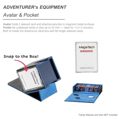 Mage Tech Adventurer [Champion] 60-Card Solution - Avatar Holder + Pocket Dice Box with Life Tracker - Rugged, Expandable - MTG Standard/LOR/PTCG - Black/Blue - color: 2. Enigma (Black/Blue), style: 3. Champion[60-card solution]