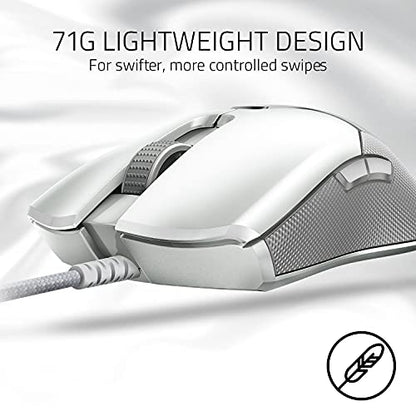 Razer Viper - Light Esports Gaming Mouse (Light ambidextrous Gamer Mouse with 69g Weight, Speedflex Cable, Optical 5G Sensor, Integrated DPI Memory and RGB Chroma Lighting) White - color: Mercury / White