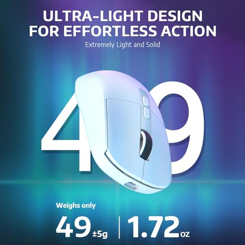 MAMBASNAKE Attack Shark X6 Wireless Gaming Mouse,RGB Magnetic Charging Dock,X3 Upgrade, 49g Ultralight 2.4GHz/BT5.2/USB-C Tri-Mode,PAW3395 Sensor 26KDPI,G502 Programmable Mice for Win/Mac - White - color: White