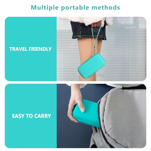 Supmay Hard Carrying Case Compatible with Nintendo DS Lite NDSL, Gameboy Advance Games Storage Holder Travel Bag with Mesh Pocket for USB Charging Cable, Stylus, Earphones, Game Cartridge, Green - color: Green + Black