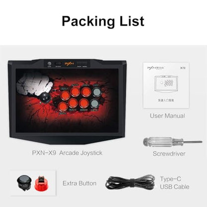 PXN Pro Arcade Fight Stick X9 Street Fighter Arcade Stick | Game Fighting Joystick for PS4/PS3 / Xbox Series X/S / Xbox One / Switch / Window PC