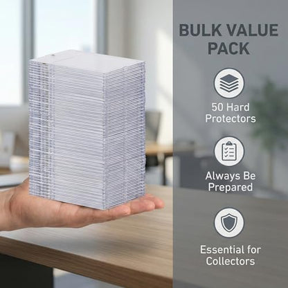 50 Pcs 35 Pt Acrylic Magnetic Card Holders, One Touch Graded Card Slabs | Clear Magnetic Card Cases For Sports, Baseball And Trading Card Storage, Protection, Display And Collecting