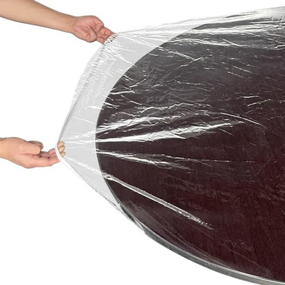 LIBERECOO Clear Oval Fitted Vinyl Tablecloth - Fits 42 x 60 Inch Oval Tables Only - Heavy Duty Elasticized Table Cover Elastic Edged Plastic Tablecloths Protector - size: 60" x 42" (Oval)