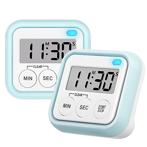 Timer, Kitchen Timers for Cooking Classroom Timer for Kids Teachers Digital Magnetic Timers 2 Pack, Blue - color: Blue