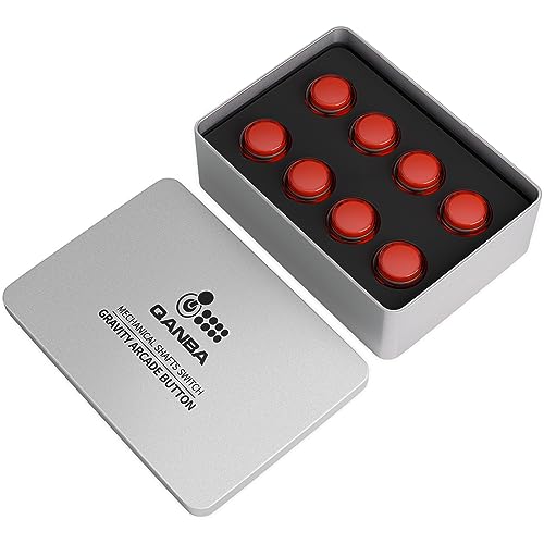 Qanba Gravity KS Mechanical Shafts Silent Pushbutton 30mm Snap-in (Boxed (Clear Red D06(8 pcs) - color: Clear Red D06(8 pcs）