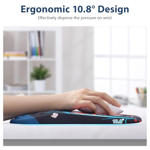 EYROZILL 3 in 1 Ergonomic Mouse Pad and Keyboard Wrist Rest, Cute Mouse Pad with Wrist Support Massage Design, Non-Slip Wrist Pad for Mouse, Desk Mouse Set(Flower) - color: Flower
