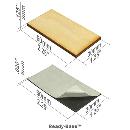 LITKO Ready Base Kit | Compatible with The Old World | 30x60mm Cavalry | Twenty 3mm plywood bases + magnets | Magnetize minis for storage & steel trays | Infantry - style: 30x60mm Rectangular