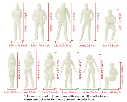 DS. DISTINCTIVE STYLE 100Pcs 1:50 Scale Figures Unpainted Assorted Poses Miniature 1/4 Scale Model People for Architectural Layout Project O Scale Model Trains Railroads Home Bonsai Decor