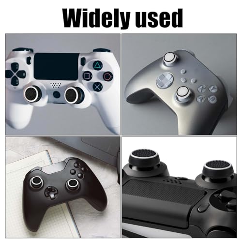 4pcs Thumb Grips, Full Protection Anti-Slip Anti-Scratch Anti-Fingerprint Protective Cover Thumb Joystick Cap Compatible with PS5 PS4 Xbox Series X/S Xbox One Switch Pro Controller - color: black & white