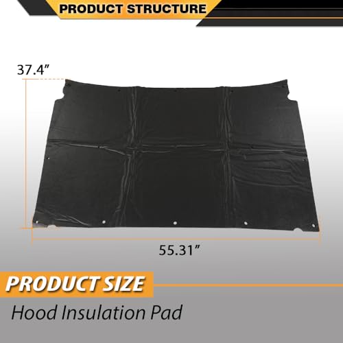 CNNELL Hood Insulation Pad w/ Clips Compatible with Chevy Caprice Impala 1991-1996 Black - style: 1991-1996 Chevy Caprice Impala