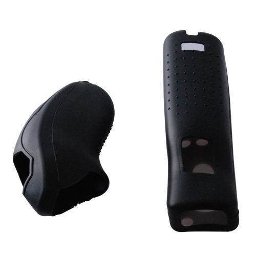 Soft Silicone Cover Case Skin Pouch for Wii Remote Nunchuk Controller Left and Right Joystick Silicone Case Soft Skin Cover (Black) - color: Black